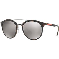 Prada Linea Rossa PS 04RS Polarised Oval Sunglasses - Tortoise/Mirror Silver