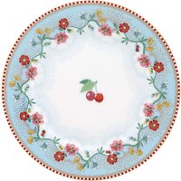 PiP Studio Floral 2.0 Cherry Plate, Dia.17cm - Blue