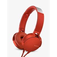 Sony MDR-XB550AP Extra Bass On-Ear Headphones With Mic/Remote - Red