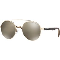 Emporio Armani EA2051 Round Sunglasses - Tortoise/Mirror Grey