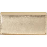 John Lewis Lizzie Leather Slim Continental Purse - Gold