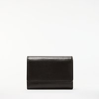 John Lewis Ellie Small Leather Foldover Purse - Black
