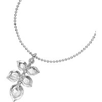 Dower & Hall White Topaz Wild Rose Leaf Pendant Necklace - Silver