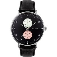 Paul Smith Men's Track Leather Strap Watch - Black