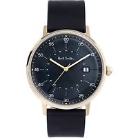 Paul Smith Men's Gauge Date Leather Strap Watch - Black