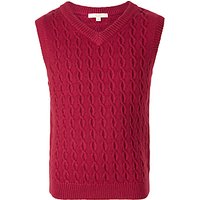 John Lewis Boys' Heirloom Collection Cable Knit Tank Top - Burgundy