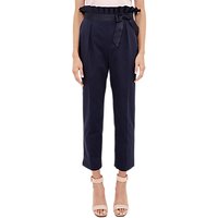 Ted Baker Verbo Ruffle Waistline Cotton Blend Trousers - Navy