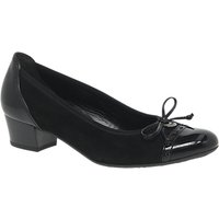 Gabor Islay Wide Fit Block Heeled Court Shoes - Black