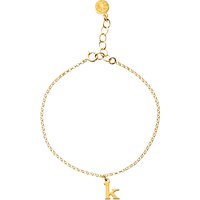 Dogeared 14ct Gold Plated Sterling Silver Love Letter Chain Bracelet - K