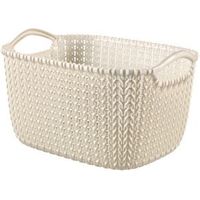 Curver Knit Collection Oasis White 3L Plastic Storage Basket - 3253923703009