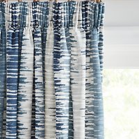 John Lewis Ikat Lined Pencil Pleat Curtains - Blue