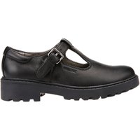 Geox Children's Casey T-Bar School Shoes - Black
