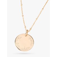 Merci Maman Personalised Edge Charm Pendant Necklace - Gold