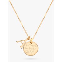 Merci Maman Personalised Alphabet Pendant Necklace - Gold