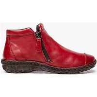 John Lewis Designed For Comfort Yale Double Zip Shoe Boots - Red