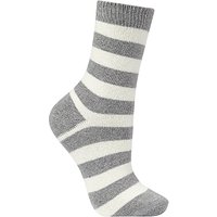 John Lewis Cashmere Blend Stripe Socks, One Size - Grey