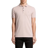 AllSaints Reform Short Sleeve Slim Polo Shirt - Almond Pink