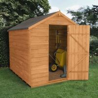 8X6 Apex Overlap Wooden Shed With Assembly Service Base Included - 5013053151877