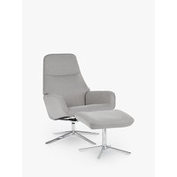 Design Project By John Lewis No.122 Reclining Chair With Footstool - Grey Felt