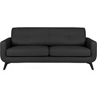 John Lewis Barbican Medium 2 Seater Leather Sofa With Pocket Sprung Mattress, Dark Leg - Prescott Ink Black