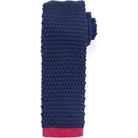 Kin By John Lewis Tipped Woven Tie - Navy/Claret