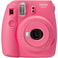 Fujifilm Instax Mini 9 Instant Camera With 10 Shots Of Film, Built-In Flash & Hand Strap - Flamingo Pink
