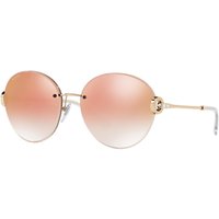 Bvlgari BV6091B Round Sunglasses - Gold/Mirror Pink