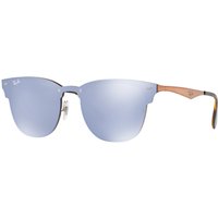 Ray-Ban RB3576N Blaze Clubmaster Square Sunglasses - Silver/Blue