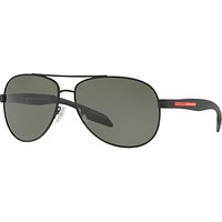 Prada Linea Rossa PS 53PS Polarised Aviator Sunglasses - Black/Grey