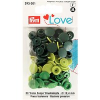 Prym Press Snap Colour Fasteners, 12mm, Pack Of 30 - Green