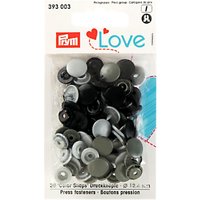 Prym Press Snap Colour Fasteners, 12mm, Pack Of 30 - Grey