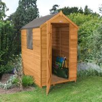 6X4 Apex Overlap Wooden Shed With Assembly Service Base Included - 5013053151228