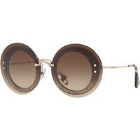 Miu Miu MU 10RS Round Sunglasses - Havana/Brown Gradient