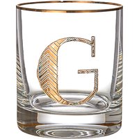 Anthropologie Gilded Monogram Glass Tumbler, 443ml - G