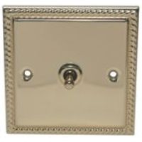 Volex 10A 2-Way Single Polished Brass Toggle Switch - 4895131024140