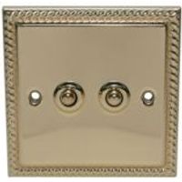 Volex 10A 2-Way Single Polished Brass Toggle Switch - 4895131024225