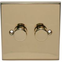 Volex 2-Way Single Polished Brass Dimmer Switch - 4895131024249