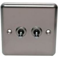 Volex 10A 2-Way Single Polished Steel Toggle Switch - 4895131024430