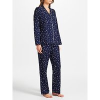 John Lewis Luna Star Print Pyjama Set - Navy/Ivory