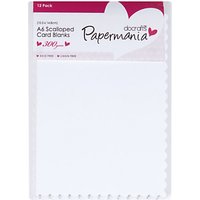 Docrafts Papermania A6 Scalloped Card And Envelope Blanks, Pack Of 12 - White