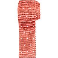 Paul Smith Embroidered Dot Knit Silk Tie - Coral