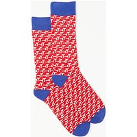 Ted Baker Golf Geo Tee Print Socks, One Size - Red