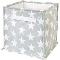 Great Little Trading Co Canvas Storage Cube Box - Grey Star