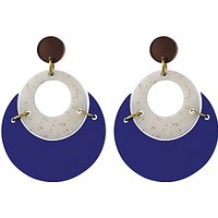 Toolally By Moonlight Circle Drop Earrings - Sapphire/White