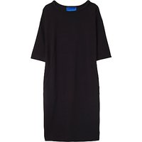 Winser London Crepe Three Quarter Sleeve Shift Dress - Black