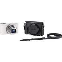 Sony Cyber-Shot WX500 Camera, HD 1080p, 18.2MP, 30x Optical Zoom, Wi-Fi, NFC, 3 Vari Angle LCD Screen With Jacket Camera Case - White