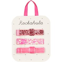 Rockahula Girls' Glitter Bow Clips, Pack Of 3 - Pink