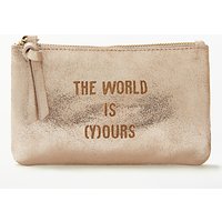 AND/OR Mila Slogans Leather Coin Purse - Rose Gold