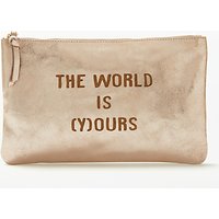 AND/OR Mila Slogans Leather Pouch Purse - Rose Gold
