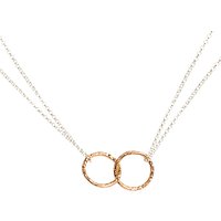Matthew Calvin Double Meteorite Ring Pendant Necklace - Silver/Rose Gold